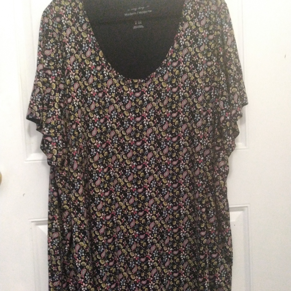 Paisley print tunic 5X EUC